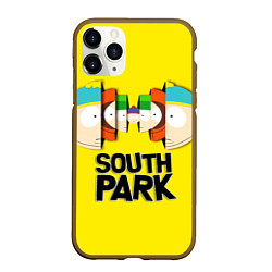 Чехол iPhone 11 Pro матовый South Park - Южный парк персонажи, цвет: 3D-коричневый