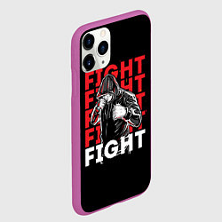 Чехол iPhone 11 Pro матовый FIGHT FIGHT FIGHT, цвет: 3D-фиолетовый — фото 2