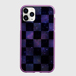 Чехол iPhone 11 Pro матовый Space Neon Chessboard