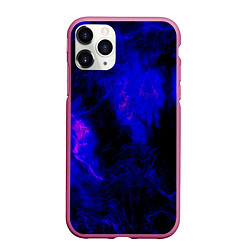 Чехол iPhone 11 Pro матовый Purple Tie-Dye, цвет: 3D-малиновый