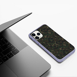 Чехол iPhone 11 Pro матовый Камуфляж: лесной, цвет: 3D-светло-сиреневый — фото 2