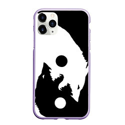 Чехол iPhone 11 Pro матовый Волки Инь и Янь Добро и Зло, цвет: 3D-светло-сиреневый