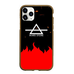 Чехол iPhone 11 Pro матовый 30 Seconds to Mars - Fire, цвет: 3D-коричневый