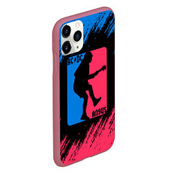 Чехол iPhone 11 Pro матовый ACDC Logo, цвет: 3D-малиновый — фото 2