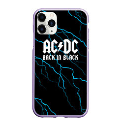 Чехол iPhone 11 Pro матовый ACDC - Молнии, цвет: 3D-светло-сиреневый