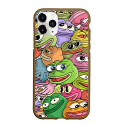 Чехол iPhone 11 Pro матовый Pepe BOMBING, цвет: 3D-коричневый