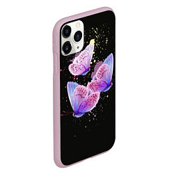Чехол iPhone 11 Pro матовый Butterflies Sky, цвет: 3D-розовый — фото 2