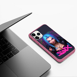 Чехол iPhone 11 Pro матовый League Of Legends ARCANE JINX, цвет: 3D-малиновый — фото 2