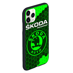 Чехол iPhone 11 Pro матовый SKODA Autosport - Графика, цвет: 3D-черный — фото 2