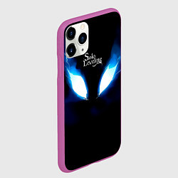 Чехол iPhone 11 Pro матовый Демонический взгляд Solo Leveling, цвет: 3D-фиолетовый — фото 2