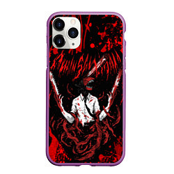 Чехол iPhone 11 Pro матовый Человек бензопила в крови Chainsaw Man