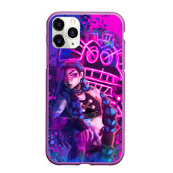 Чехол iPhone 11 Pro матовый League Of Legends Arcane ДЖИНКС НЕОНОВАЯ КРАСКА