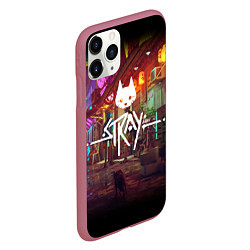 Чехол iPhone 11 Pro матовый Stray: Poster, цвет: 3D-малиновый — фото 2