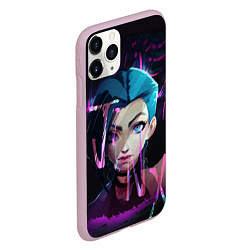 Чехол iPhone 11 Pro матовый League Of Legends Jinx neon, цвет: 3D-розовый — фото 2