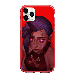 Чехол iPhone 11 Pro матовый Arcane - League Of Legends Jinx red, цвет: 3D-красный