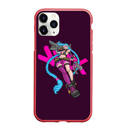 Чехол iPhone 11 Pro матовый Джинкс - League Of Legends Jinx, цвет: 3D-красный