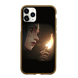 Чехол iPhone 11 Pro матовый Arcane - League Of Legends Jinx с огнем, цвет: 3D-коричневый