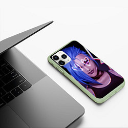 Чехол iPhone 11 Pro матовый Arcane League Of Legends Джинкс, цвет: 3D-салатовый — фото 2