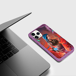 Чехол iPhone 11 Pro матовый Arcane League Of Legends - Джинкс Паудер, цвет: 3D-фиолетовый — фото 2