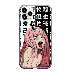 Чехол iPhone 11 Pro матовый AHEGAO ZERO TWO Зеро ту ахегао