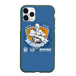 Чехол iPhone 11 Pro матовый Боксёр Boxing, цвет: 3D-темно-зеленый