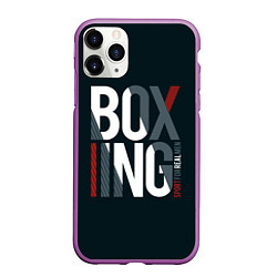 Чехол iPhone 11 Pro матовый Бокс - Boxing, цвет: 3D-фиолетовый