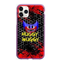 Чехол iPhone 11 Pro матовый Huggy Wuggy соты, цвет: 3D-фиолетовый