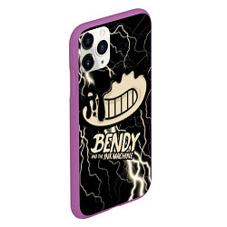 Чехол iPhone 11 Pro матовый Bendy and the Ink Machine МОЛНИЯ, цвет: 3D-фиолетовый — фото 2