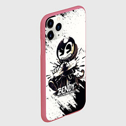 Чехол iPhone 11 Pro матовый Bendy And The Ink Machine Бенди прибит доской, цвет: 3D-малиновый — фото 2