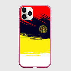 Чехол iPhone 11 Pro матовый Кобра кай Cobra Kai спина, цвет: 3D-малиновый