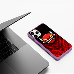 Чехол iPhone 11 Pro матовый Игра Геометри Дэш Geometry Dash Game, цвет: 3D-фиолетовый — фото 2