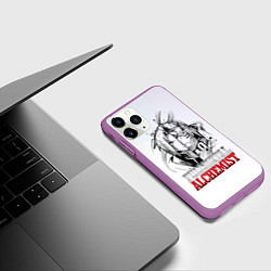 Чехол iPhone 11 Pro матовый Эдвард vs Альфонс - Стальной алхимик, цвет: 3D-фиолетовый — фото 2