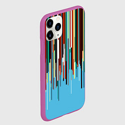 Чехол iPhone 11 Pro матовый Glitch pattern 2087, цвет: 3D-фиолетовый — фото 2