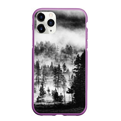 Чехол iPhone 11 Pro матовый ТУМАННЫЙ ЛЕС - ТЕМНЫЙ ЛЕС, цвет: 3D-фиолетовый