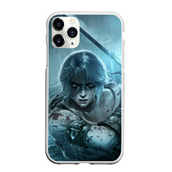 Чехол iPhone 11 Pro матовый ЦИРИ, ВЕДЬМАК, THE WITCHER, цвет: 3D-белый