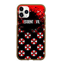 Чехол iPhone 11 Pro матовый Umbrella Corporation Pattern, цвет: 3D-коричневый