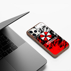 Чехол iPhone 11 Pro матовый Umbrella Corporation Fire, цвет: 3D-коричневый — фото 2