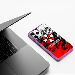 Чехол iPhone 11 Pro матовый Umbrella Corporation Fire, цвет: 3D-фиолетовый — фото 2