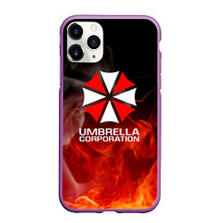 Чехол iPhone 11 Pro матовый Umbrella Corporation пламя