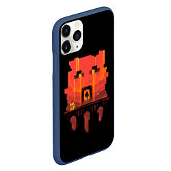 Чехол iPhone 11 Pro матовый Minecrafts hell, цвет: 3D-тёмно-синий — фото 2