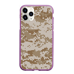 Чехол iPhone 11 Pro матовый Пустынный Милитари, цвет: 3D-фиолетовый