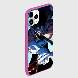 Чехол iPhone 11 Pro матовый Поднятие Уровня в одиночку Сон Джин Ву , SOLO LEVE, цвет: 3D-фиолетовый — фото 2