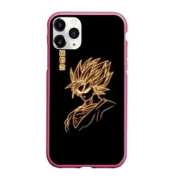 Чехол iPhone 11 Pro матовый Гоку неоновый Dragon Ball