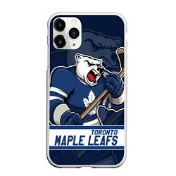 Чехол iPhone 11 Pro матовый Торонто Мейпл Лифс, Toronto Maple Leafs Маскот