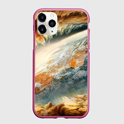 Чехол iPhone 11 Pro матовый Песчаный Космос, цвет: 3D-малиновый