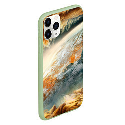 Чехол iPhone 11 Pro матовый Песчаный Космос, цвет: 3D-салатовый — фото 2