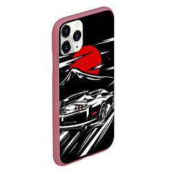 Чехол iPhone 11 Pro матовый TOYOTA SUPRA Под Луной, цвет: 3D-малиновый — фото 2