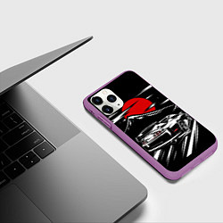Чехол iPhone 11 Pro матовый TOYOTA SUPRA Под Луной, цвет: 3D-фиолетовый — фото 2