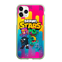 Чехол iPhone 11 Pro матовый BRAWL STARS ВМЕСТЕ, цвет: 3D-салатовый