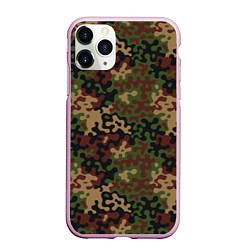 Чехол iPhone 11 Pro матовый Военный Камуфляж Military, цвет: 3D-розовый